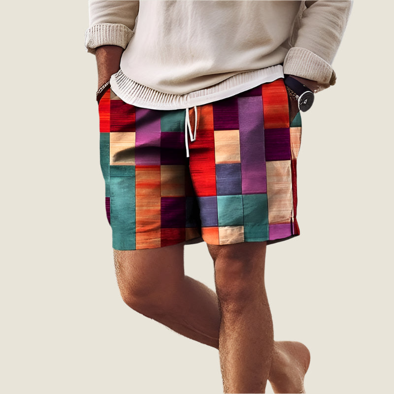 Marshall Men's Lightweight Knee-Length Patchwork Shorts