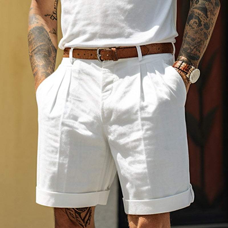 Brendan – Tailored Cotton-Linen Blend Shorts